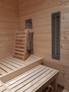 sauna infrarouge lampe avec grille 